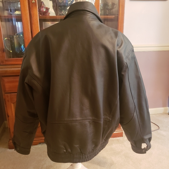 Reeds Lambskin Leather Brown Bomber Jacket Coat 2xxl 2 Extra Large⁸ - Picture 4 of 14